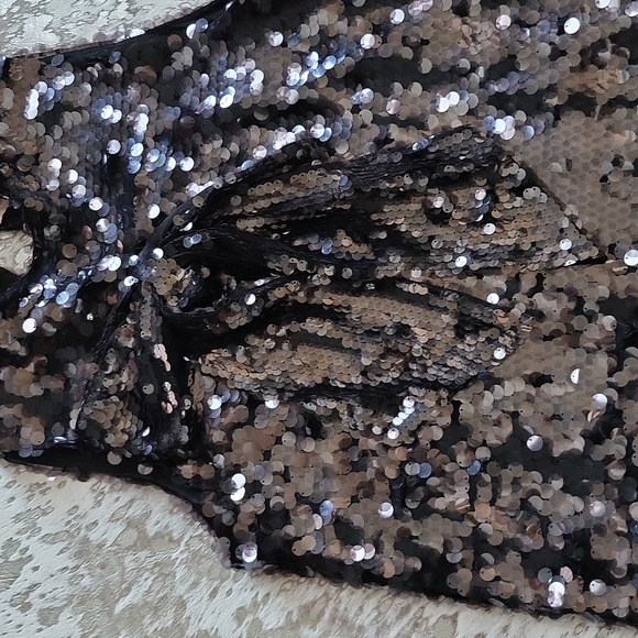 Ciebon Anita Bow Paillette Sequin Sleeveless Mini Shift Dress NWT SzL - Picture 4 of 10